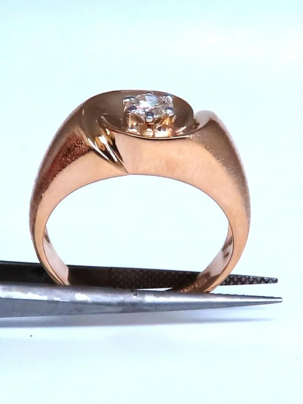 .45ct natural diamond Mens Bright Swirl Ring 14kt Gold 21441*